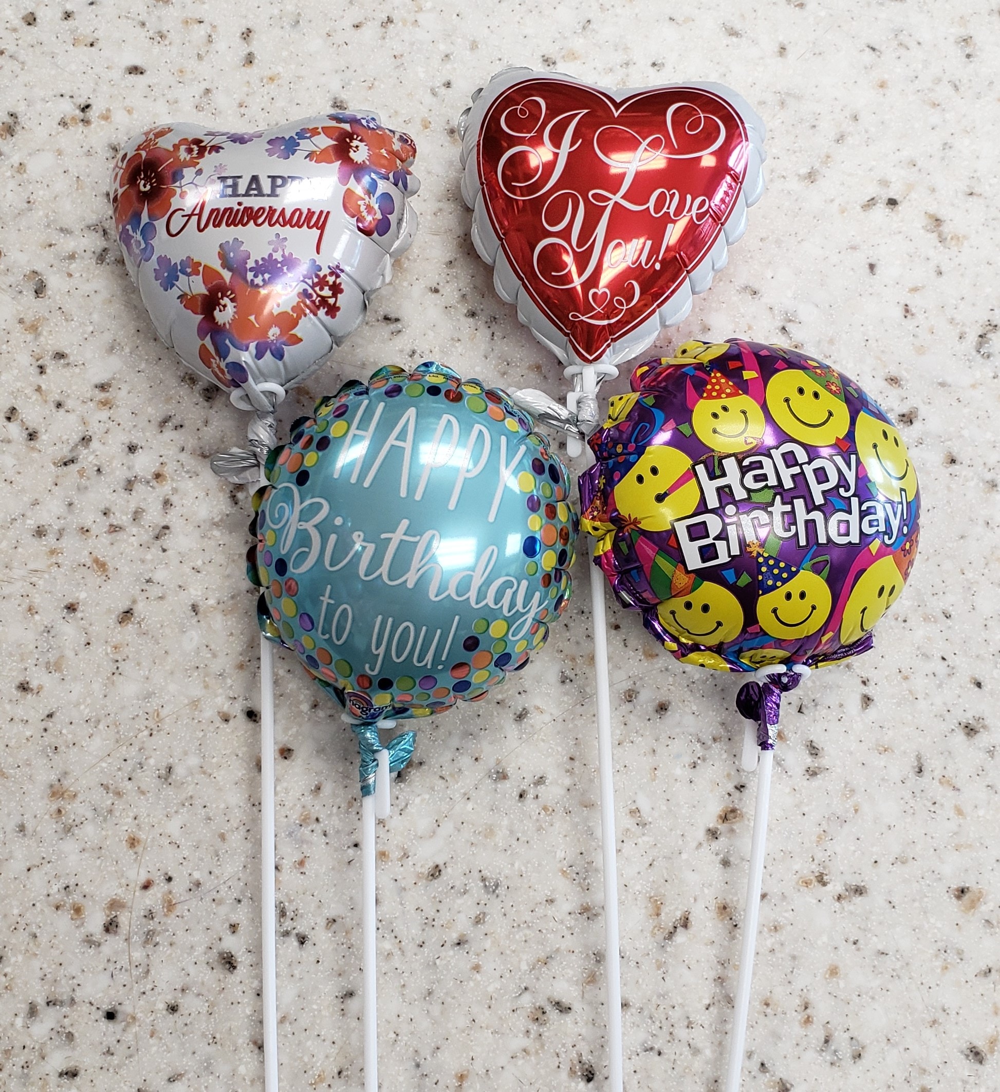 4 inch Mini Stick Balloon (Design Will Vary)